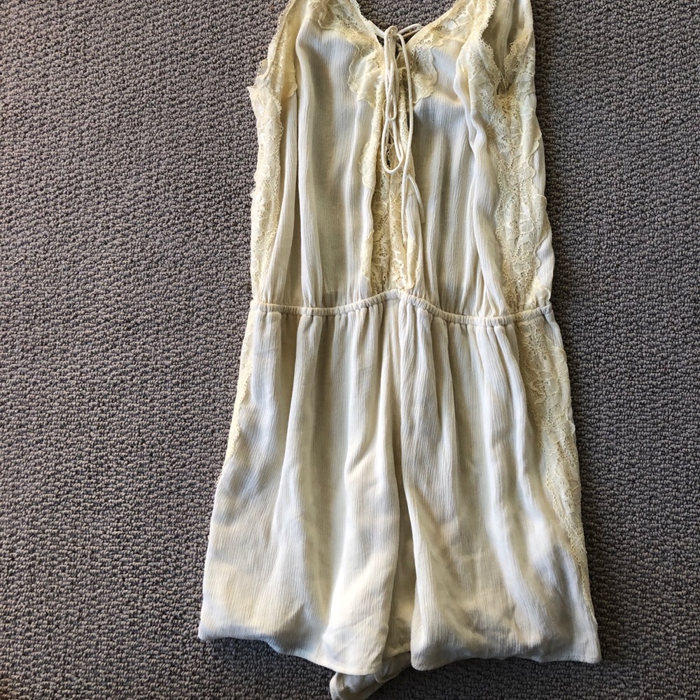 Cream lace romper